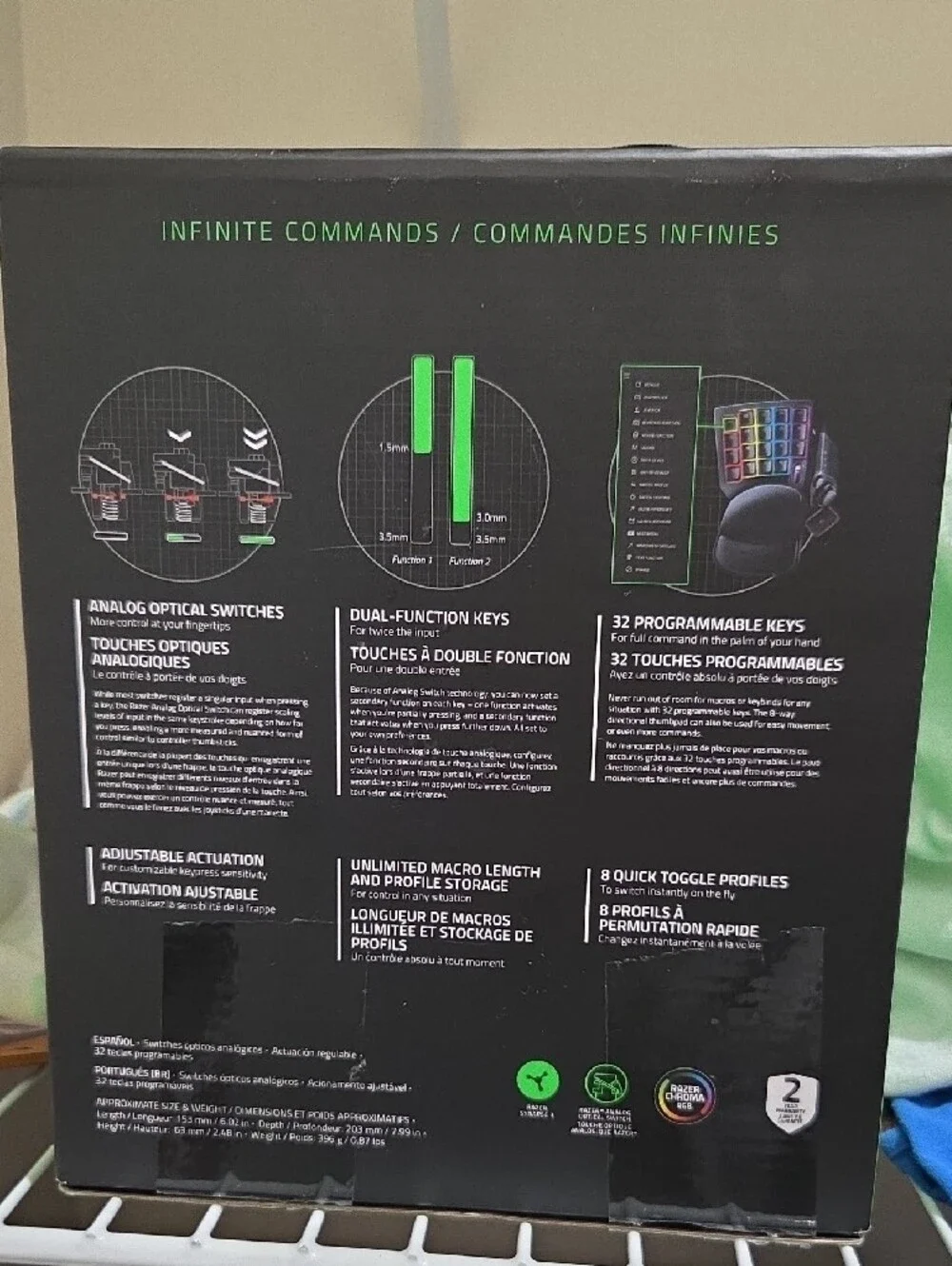 Razer Tartarus Pro RGB Black Gaming Keypad with Green Accents